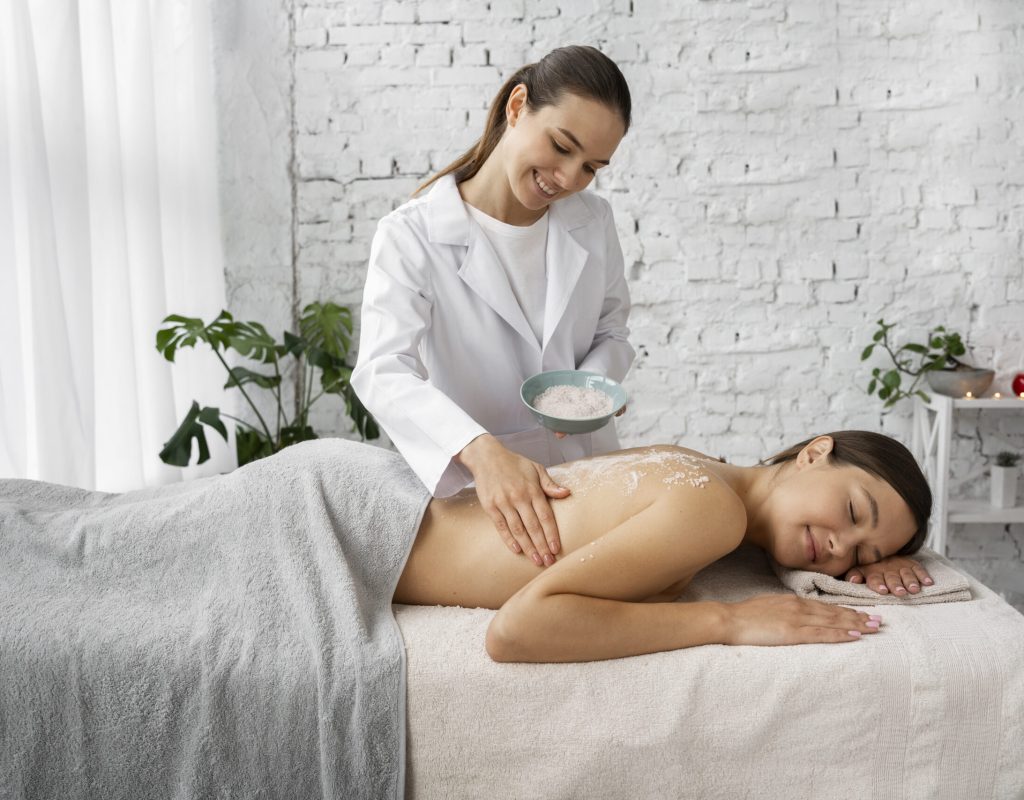 side-view-woman-getting-massaged-spa body wraps massage